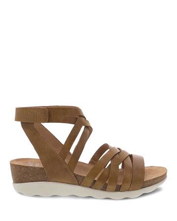 Compensées Dansko Mirabella Waxy Burnished Femme Marron | FR 254UZG